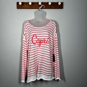 Adrienne Vittadini Capri Striped Knit Sweater Women’s Size Large